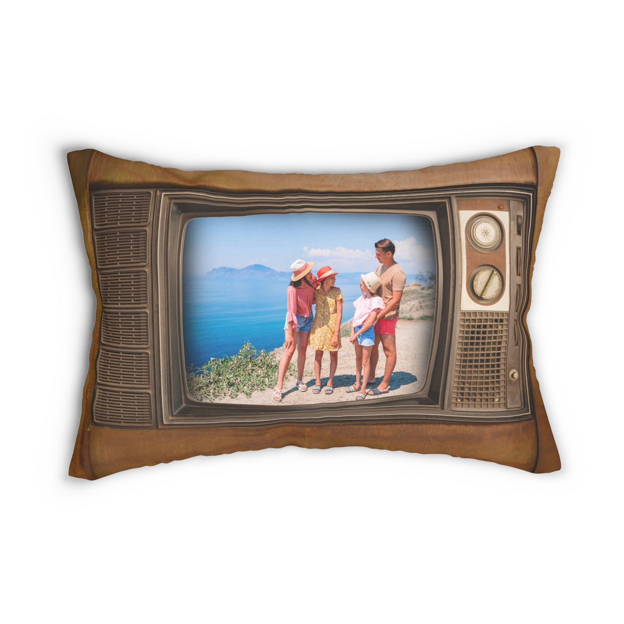 Personalized Vintage Television Throw Pillow