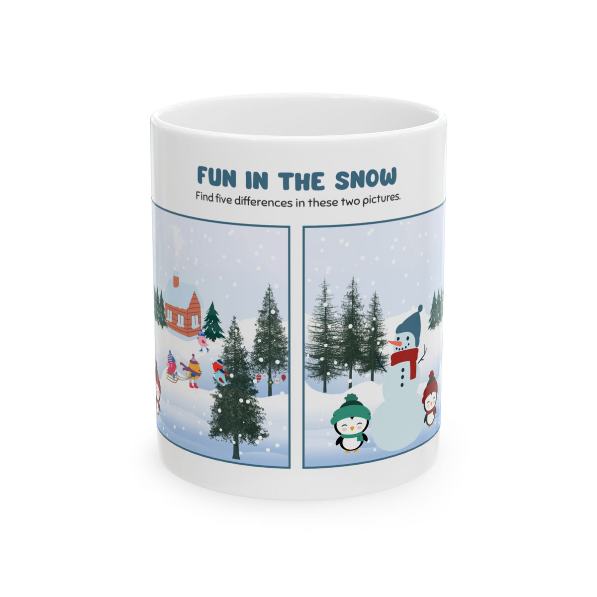 Spot the difference Mug - Fun In The Snow