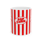 Retro Popcorn Ceramic Mug - Fun Movie Night Drinkware 11oz
