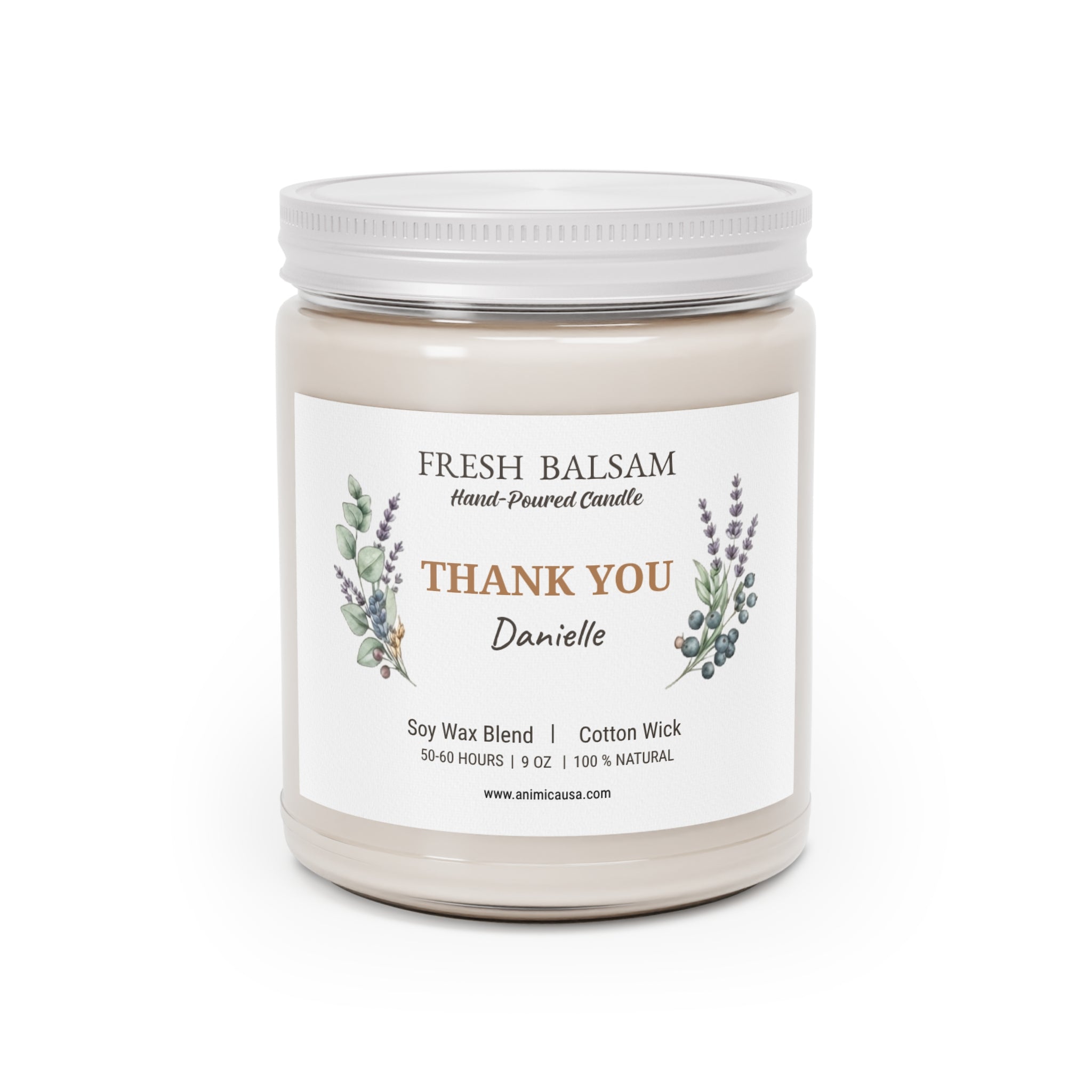 Thank You Candle - Personalized Scented Soy Wax Candle