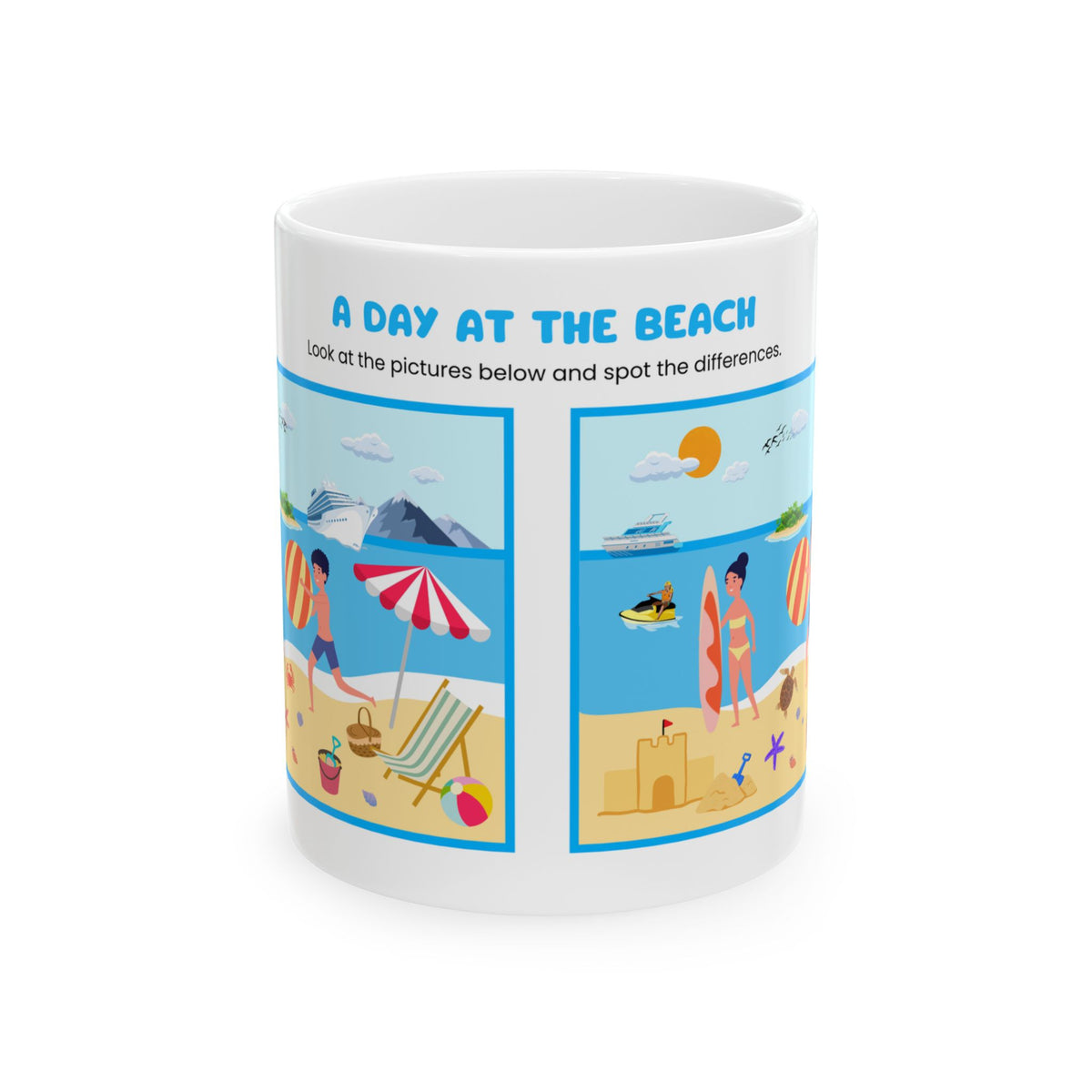 Spot the difference Mug - A Day At The Beach