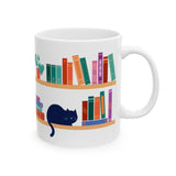 Cat on Bookshelf Coffee Mug