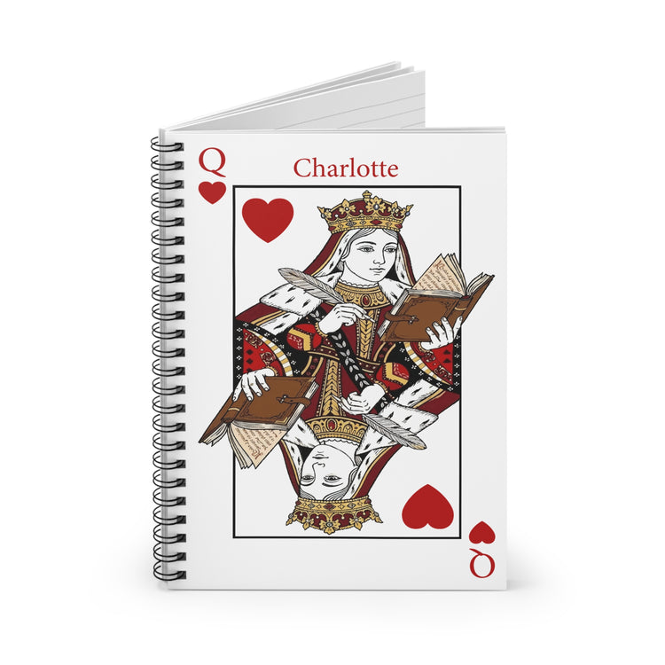 Personalized Queen of Hearts Spiral Notebook