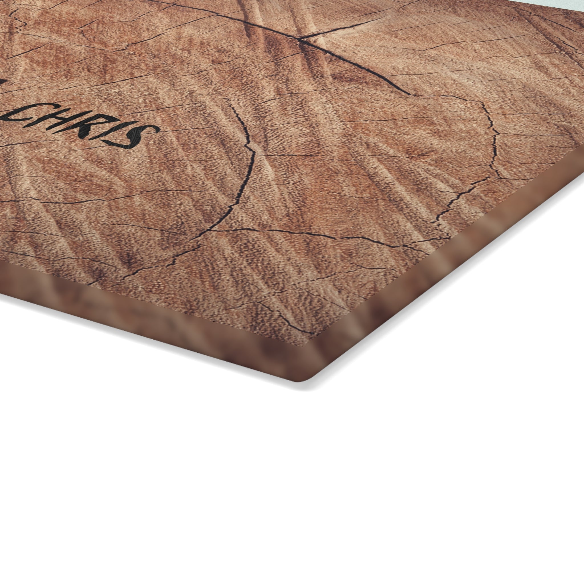 Heart Carved in Tree Personalized Glass Cutting Board