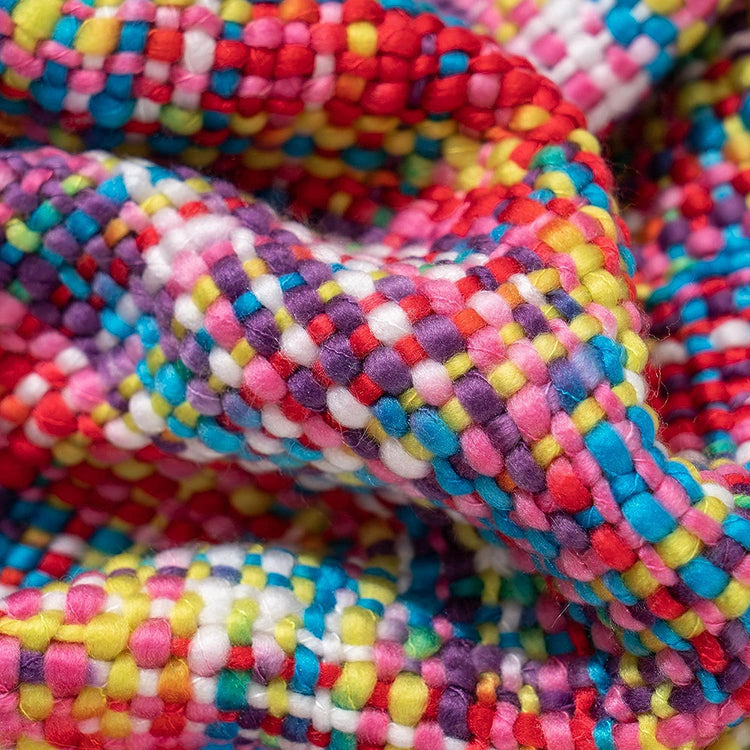 Multicolor Throw Blanket with Tassels