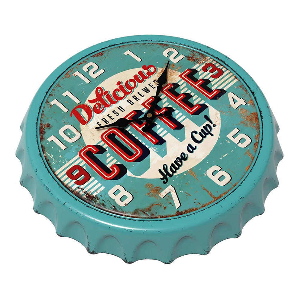 Retro Bottle Cap Wall Clock