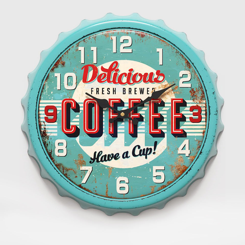 Retro Bottle Cap Wall Clock