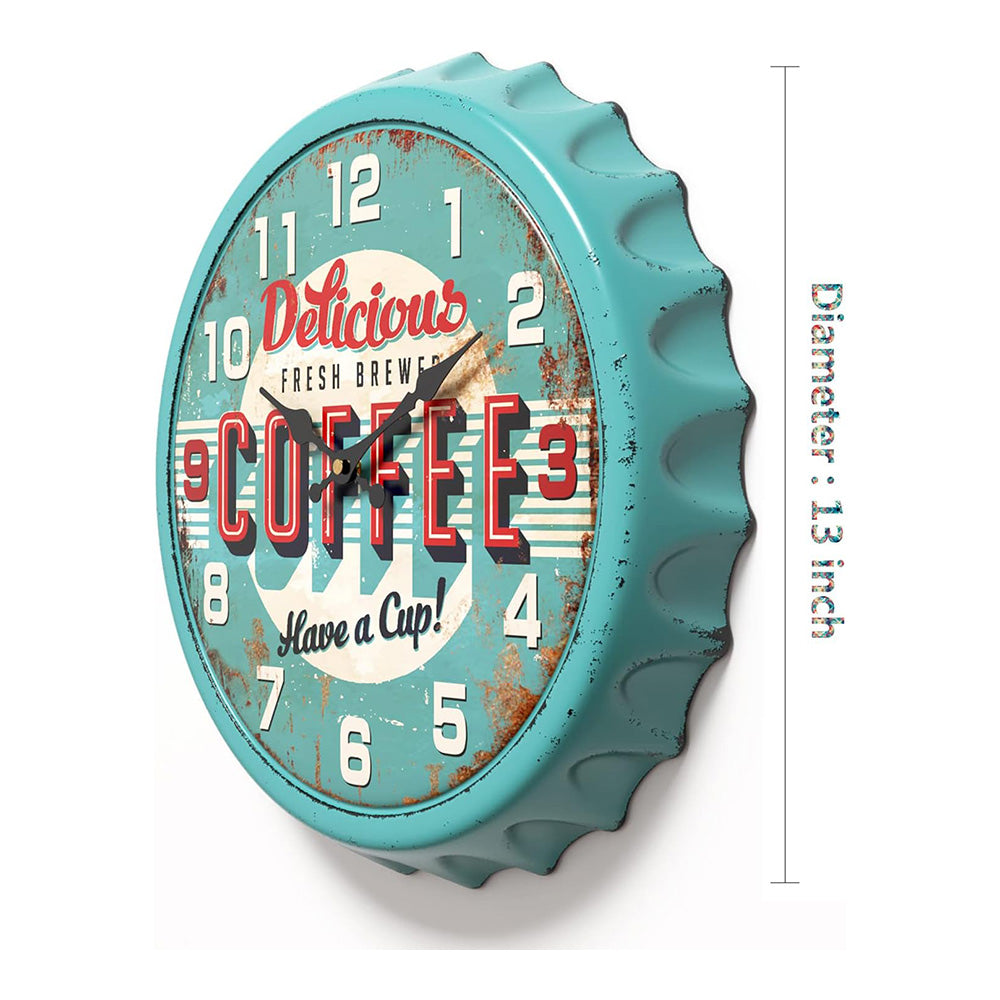 Retro Bottle Cap Wall Clock