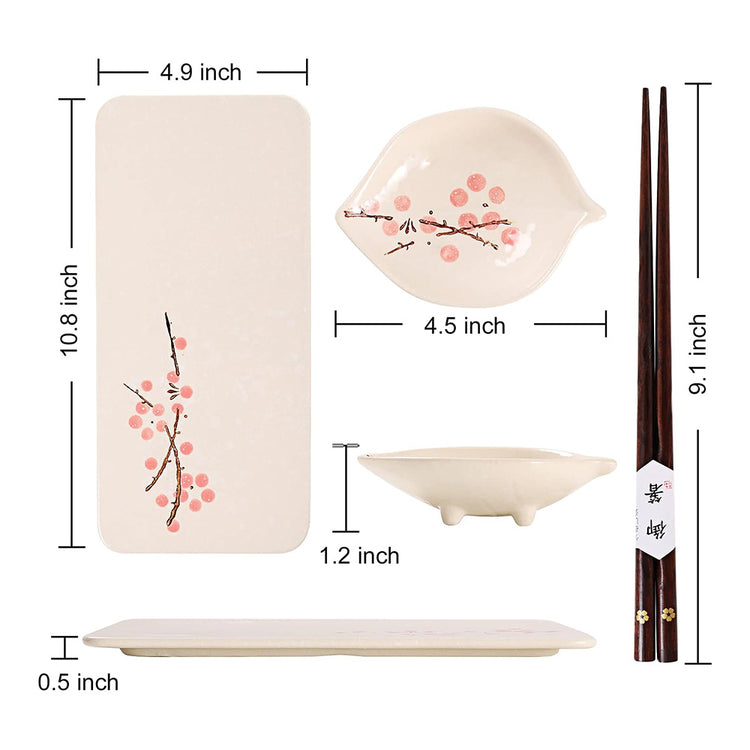 Japanese Sushi Plate Set for 2