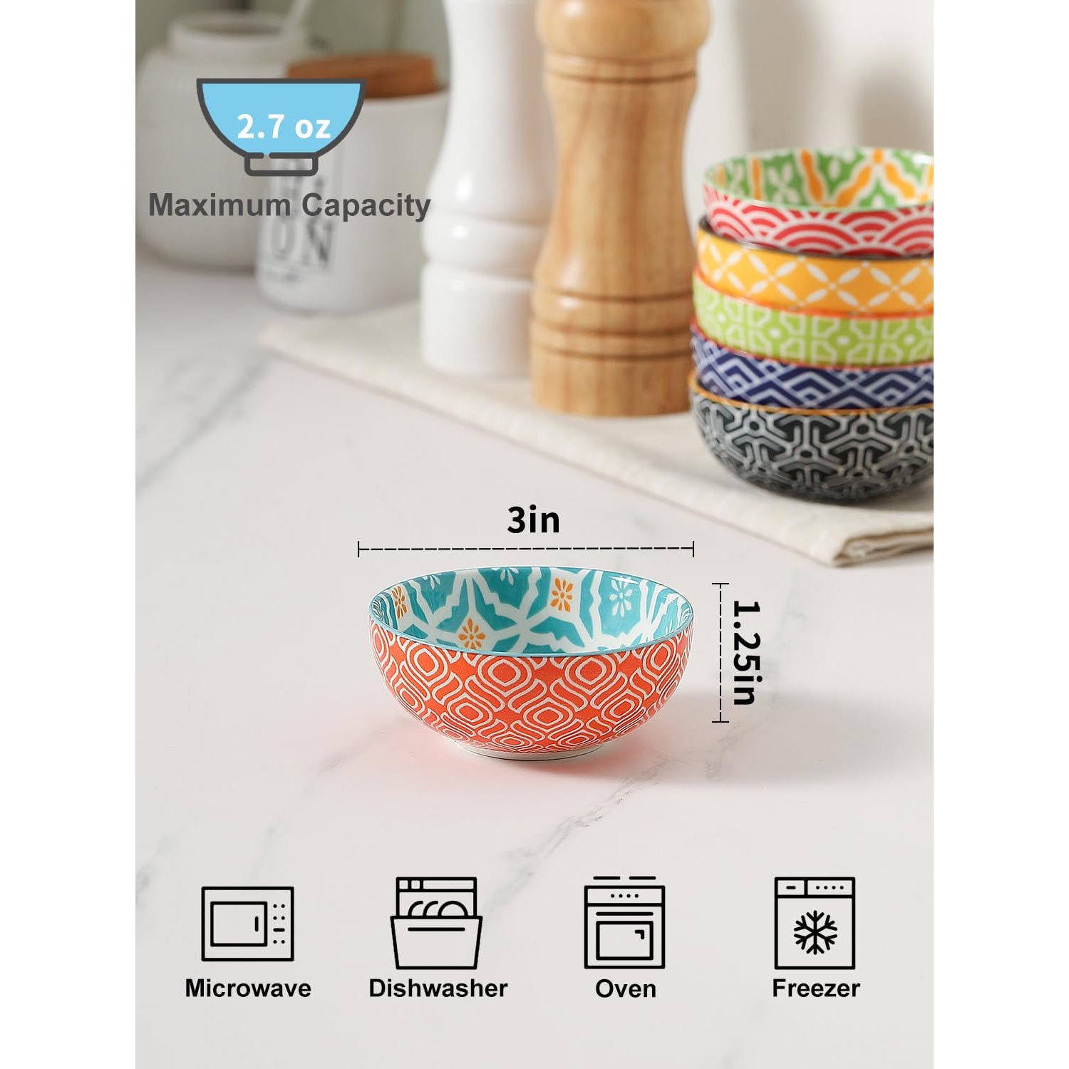 Ceramic Dipping Bowls Set of 6