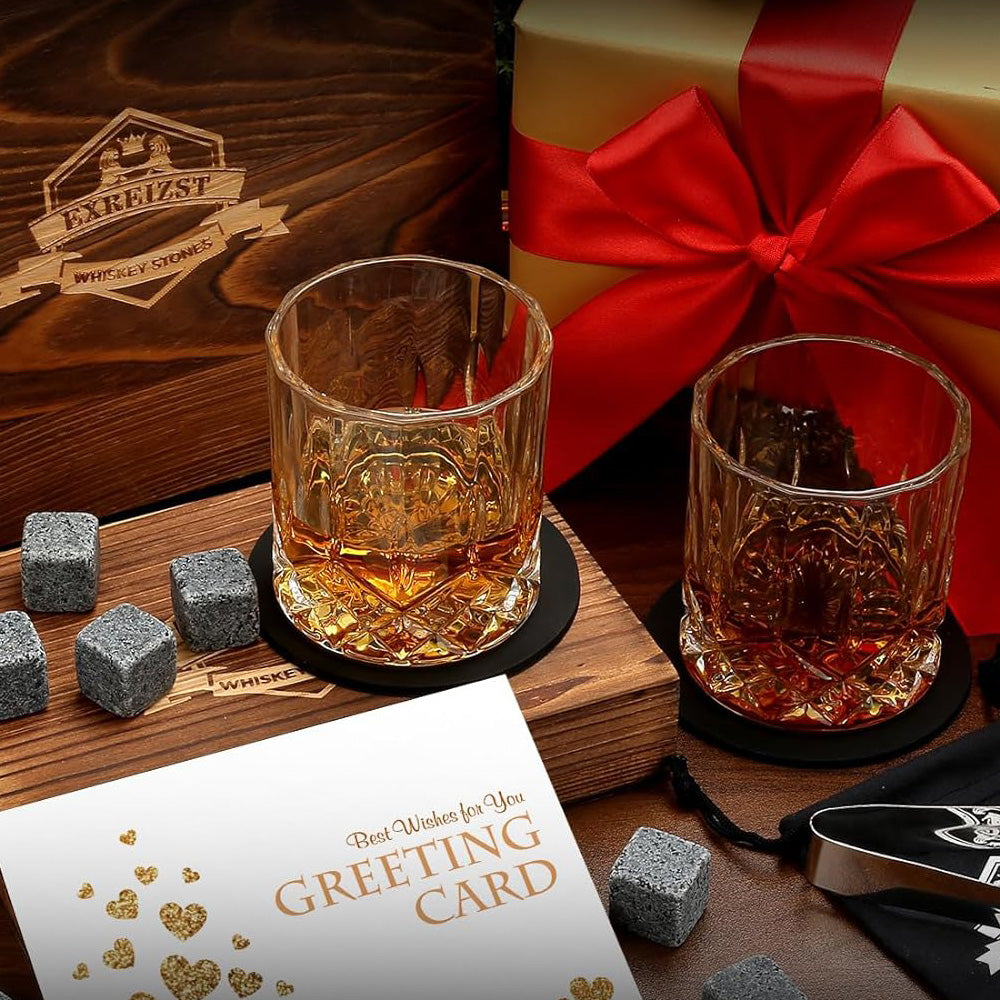 Whisky Stones and Glasses Gift Set