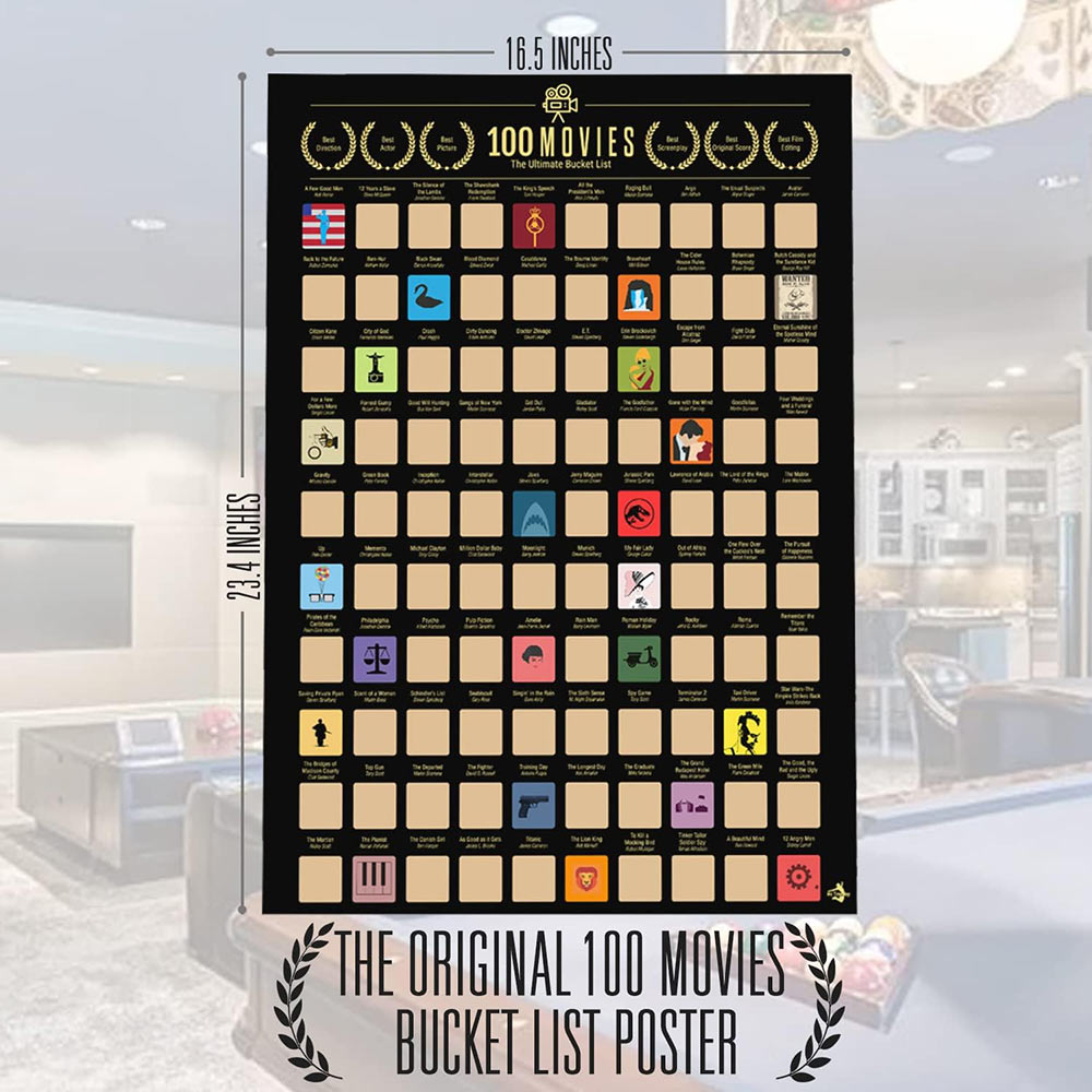 Top100 Movies Scratch off Poster