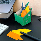 Desk Dumpster Pencil Holder with Flame Note Cards