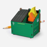 Desk Dumpster Pencil Holder with Flame Note Cards