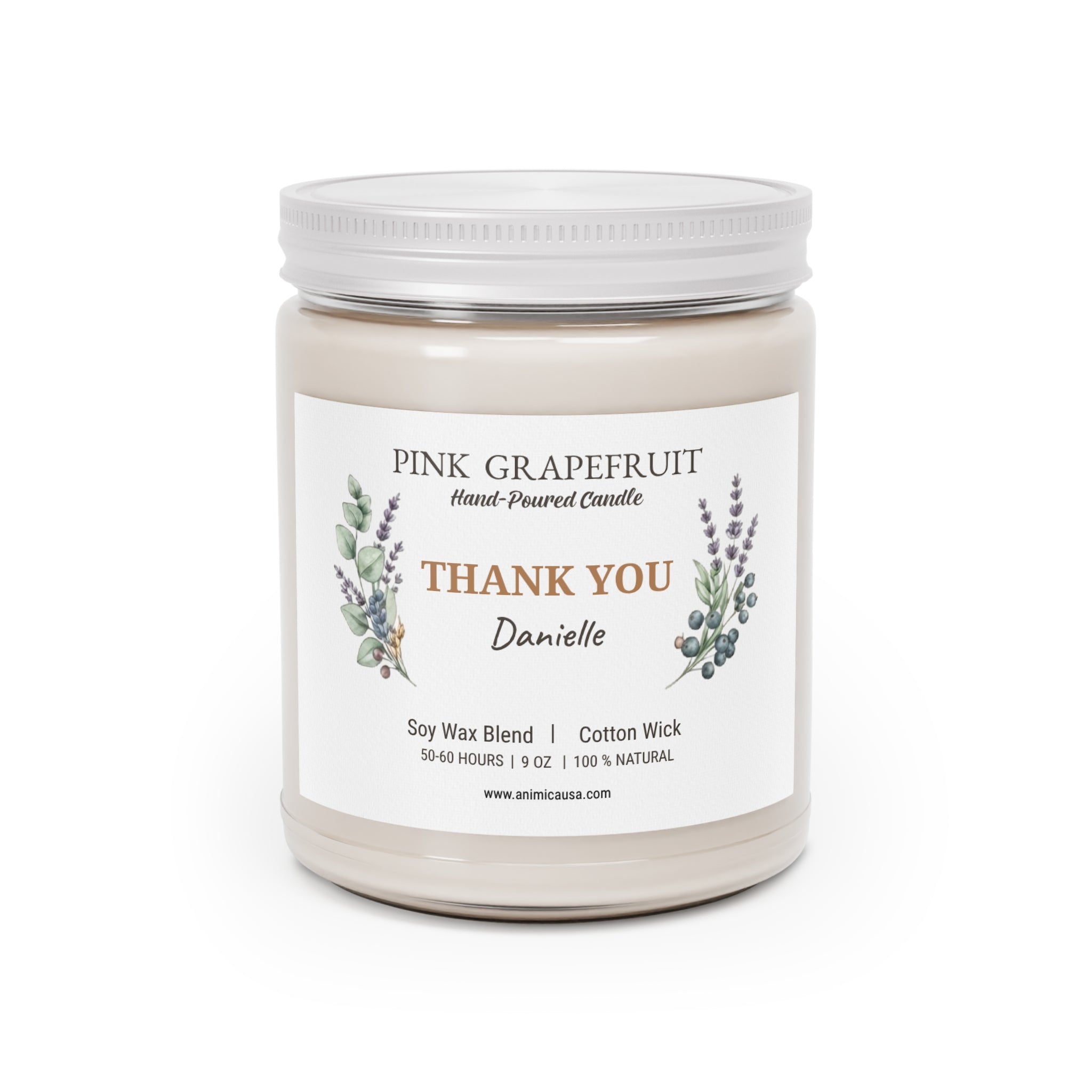 Thank You Candle - Personalized Scented Soy Wax Candle