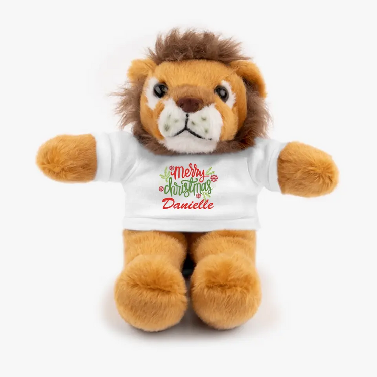 Merry Christmas Personalized Stuffed Animals with Tee