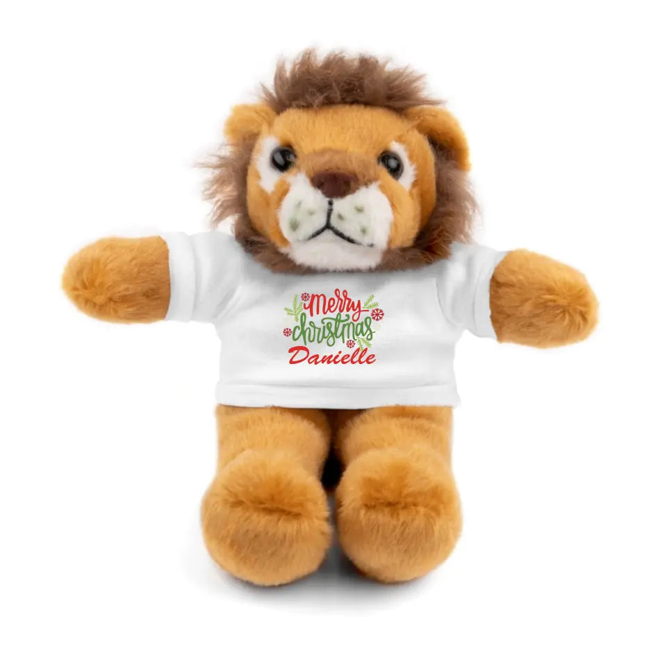 Merry Christmas Personalized Stuffed Animals with Tee