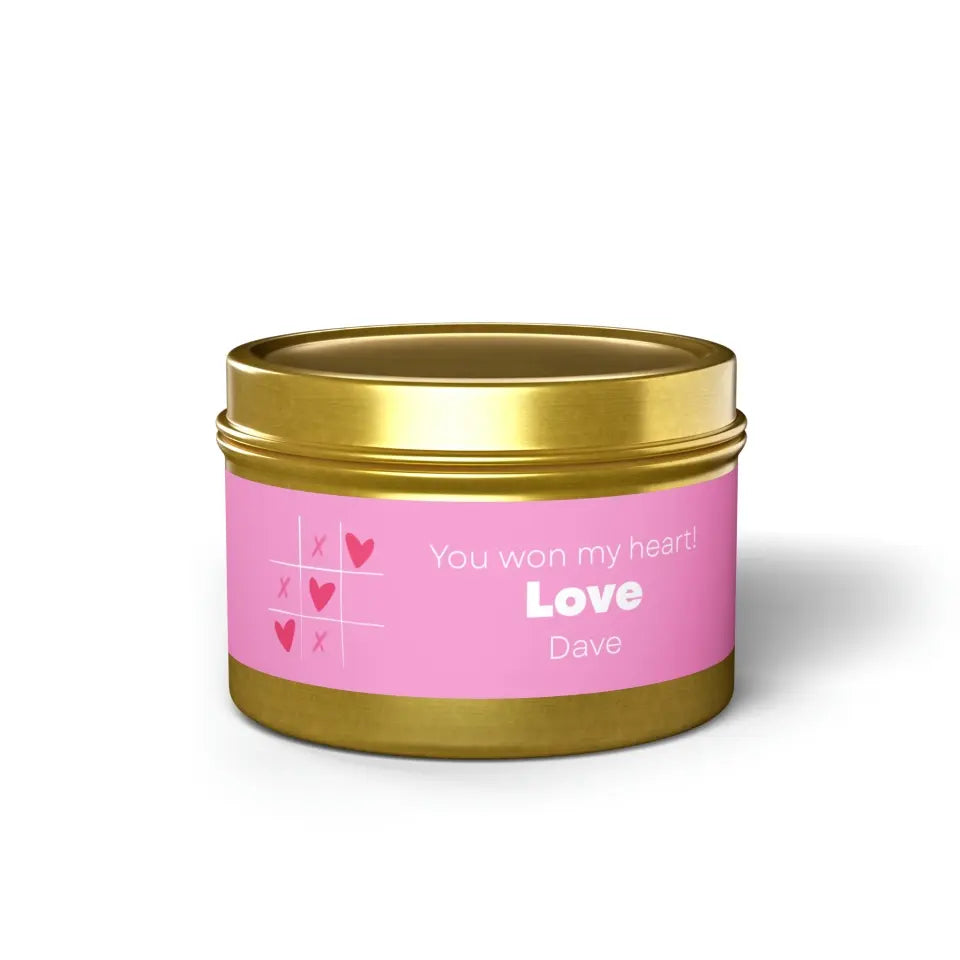 Personalized Tin Candle You Won My Heart