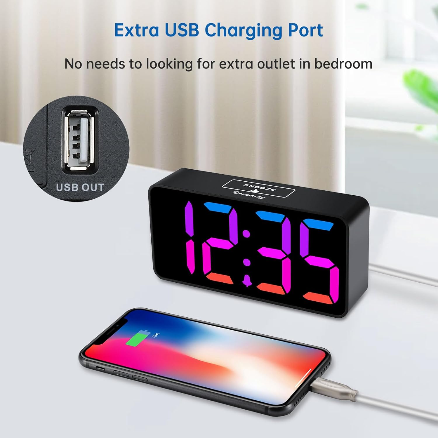 Small Digital RGB Alarm Clock