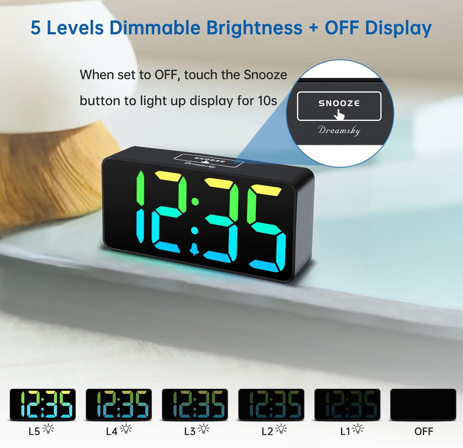 Small Digital RGB Alarm Clock