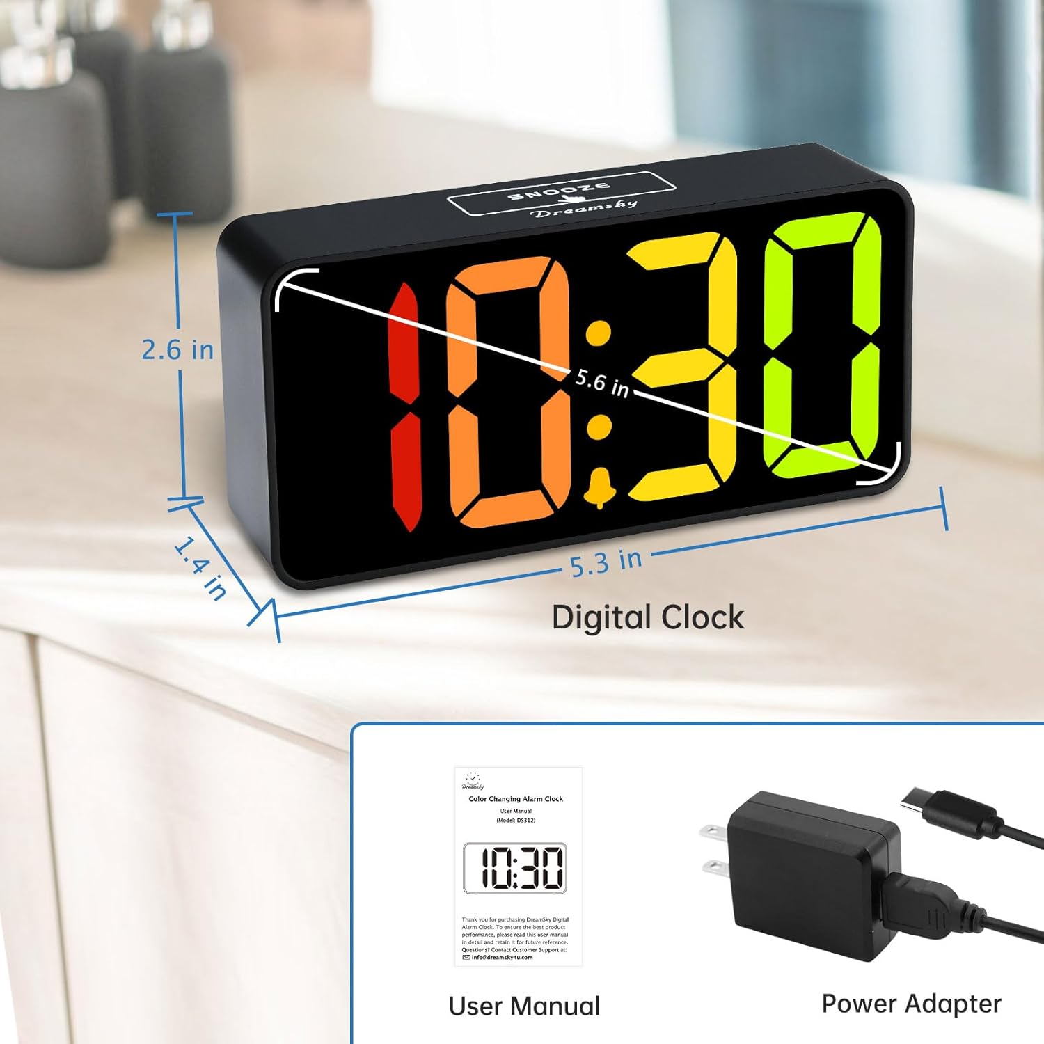 Small Digital RGB Alarm Clock