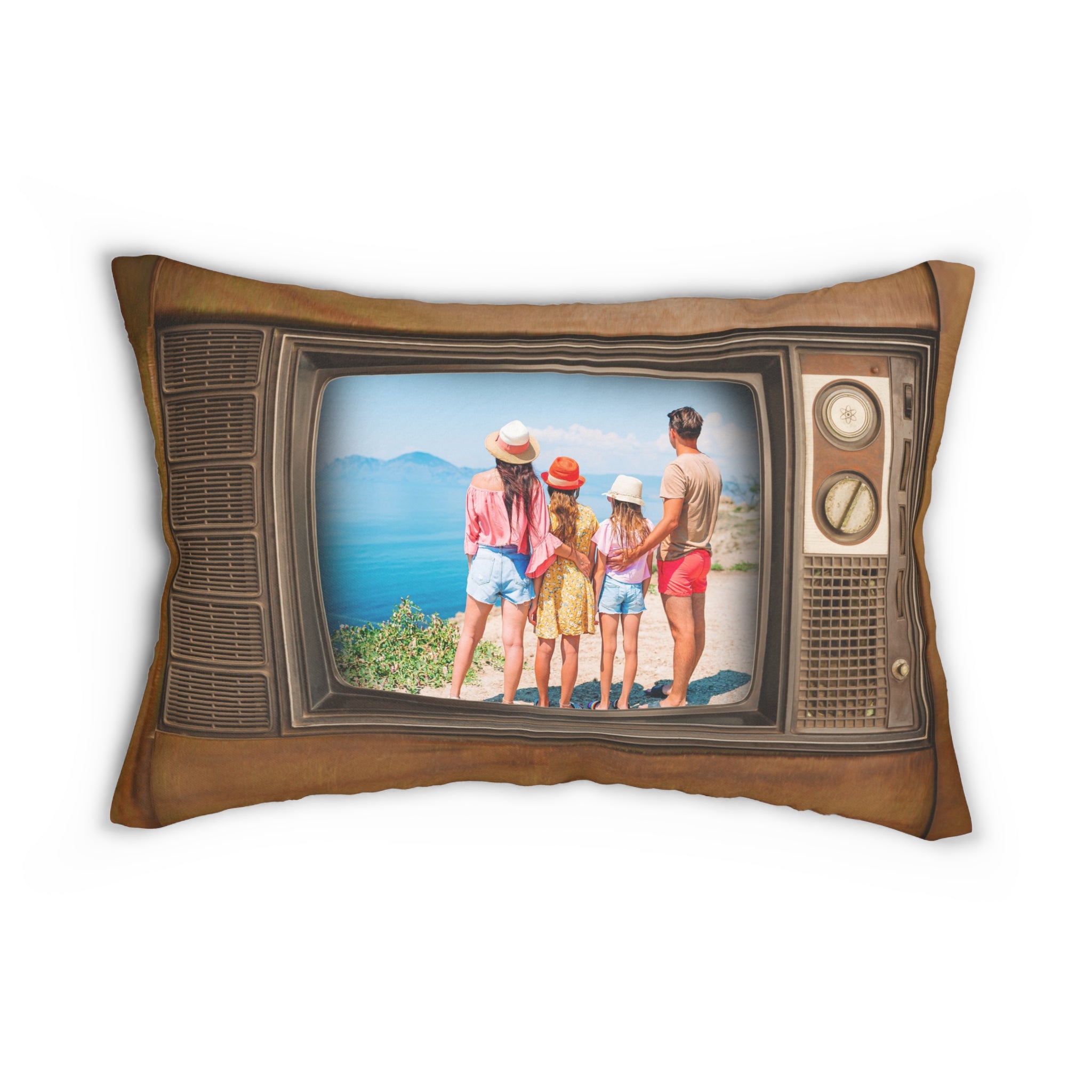 Personalized Vintage Television Throw Pillow