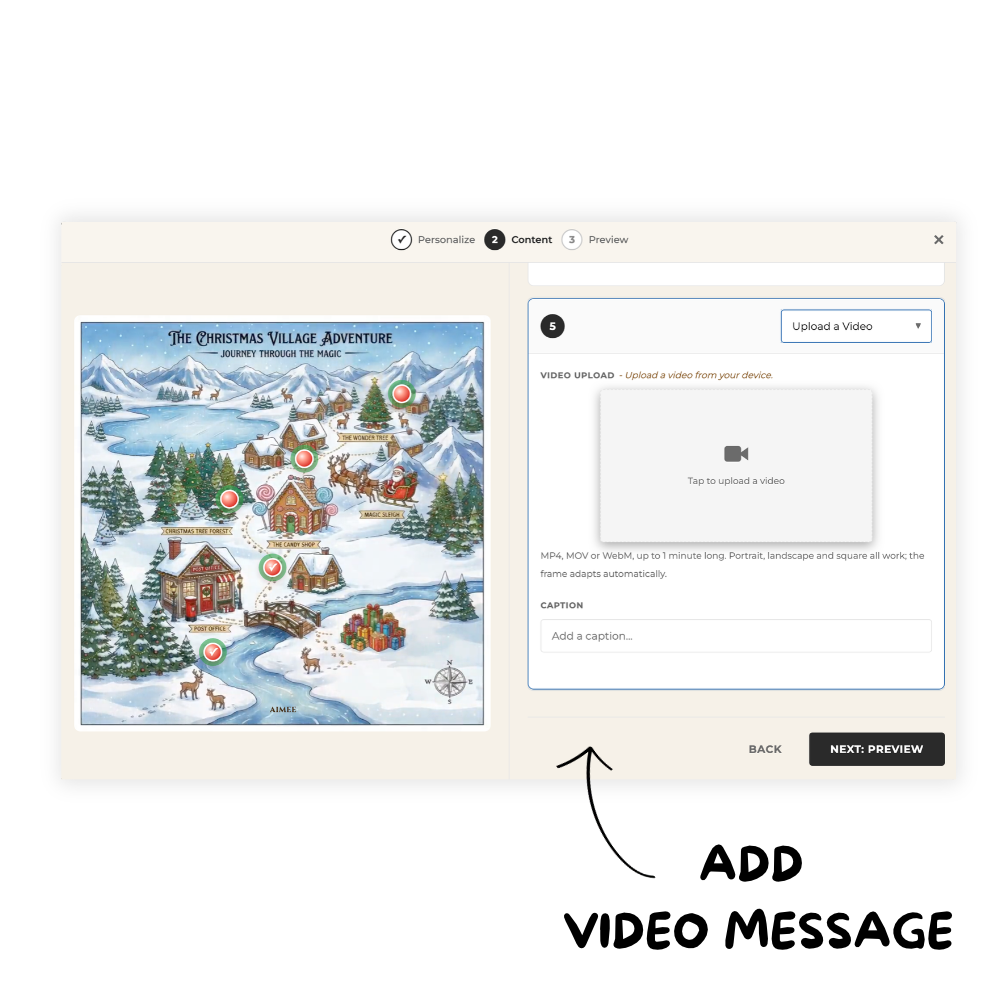 Animi Quest - Personalized Interactive Greeting Card - The Christmas Village Adventure