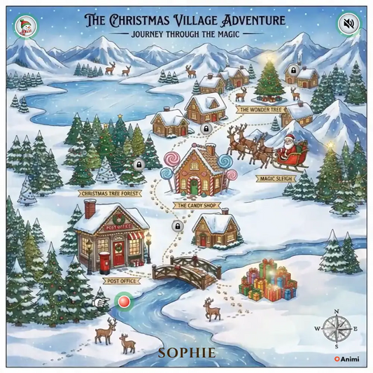 Animi Quest - Personalized Interactive Greeting Card - The Christmas Village Adventure