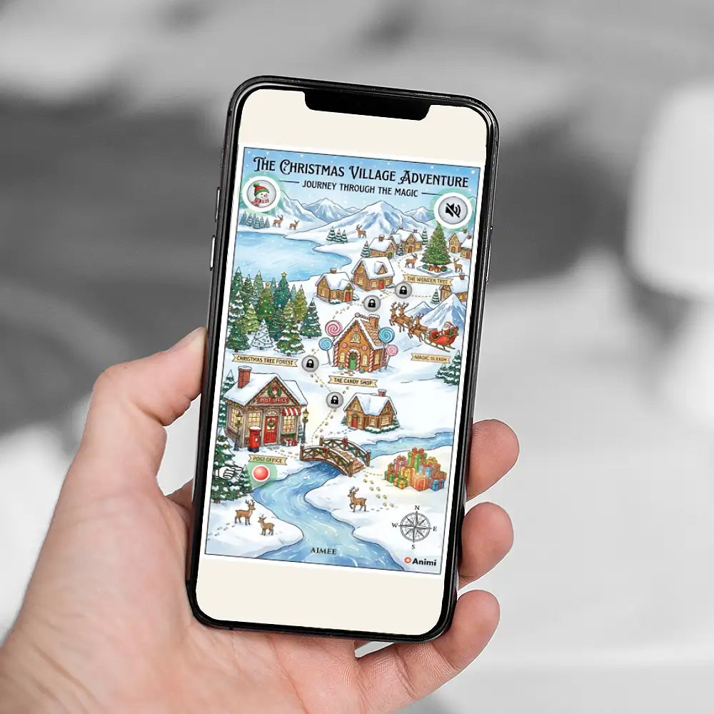 Animi Quest - Personalized Interactive Greeting Card - The Christmas Village Adventure