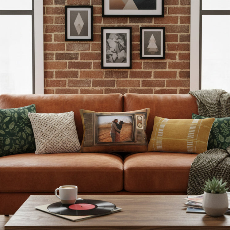 Personalized Vintage Television Throw Pillow