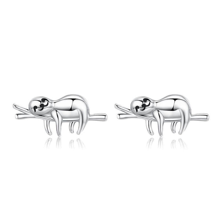 Silver Sloth Earrings