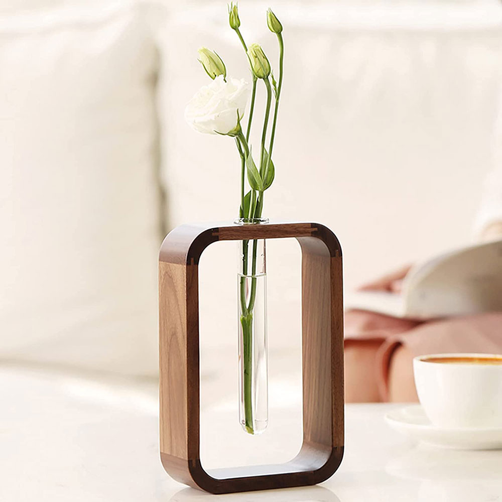 Wooden Frame Flower Vase
