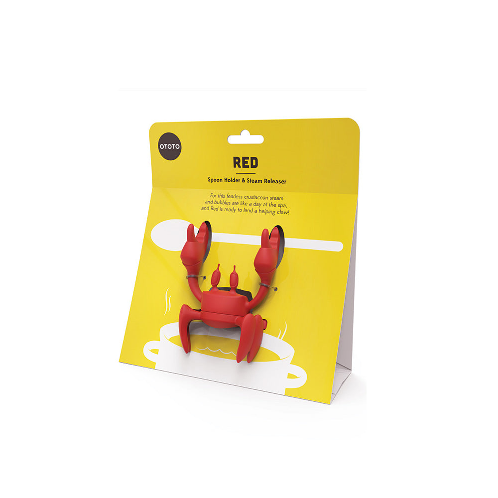 New OTOTO Red Crab Silicone Spoon Rest for Stove Top, Steam