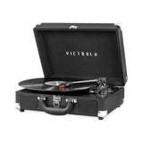 Bluetooth Suitcase Record Player with Built-In Speakers Black