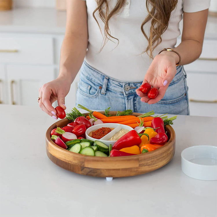 Chip and Dip Serving Set With 2 Dip Dishes