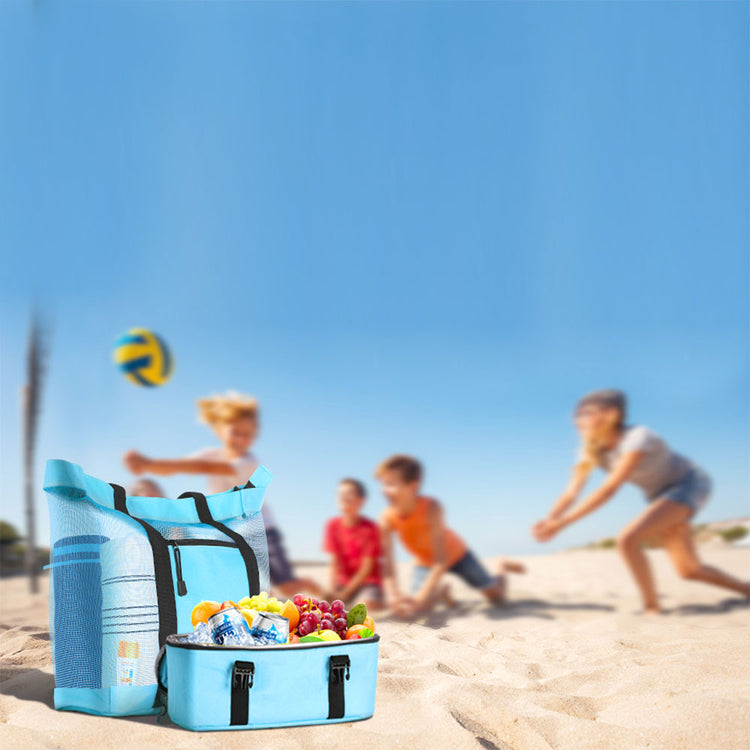 Beach Tote Bag with Detachable Cooler