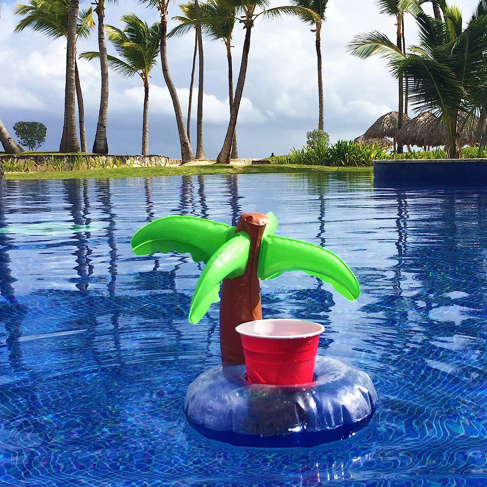 Inflatable Palm Tree Pool Drink Holder 3 Pack