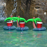 Inflatable Palm Tree Pool Drink Holder 3 Pack