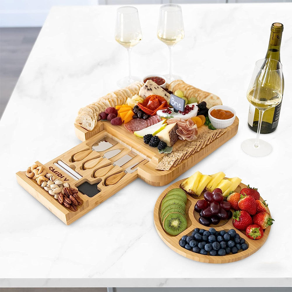 Large Charcuterie Bamboo Cheese Board Set