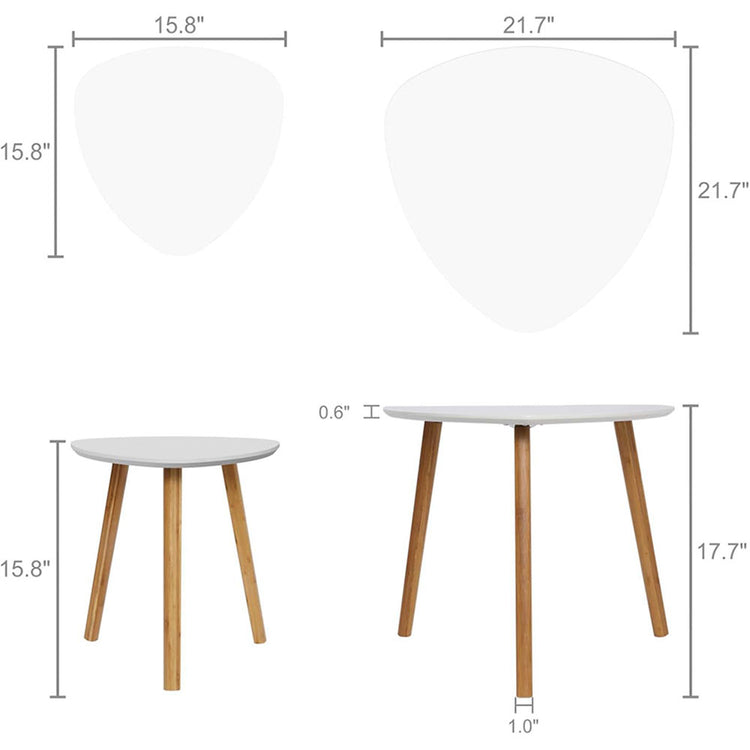 Bamboo Nesting Coffee Tables Set of 2