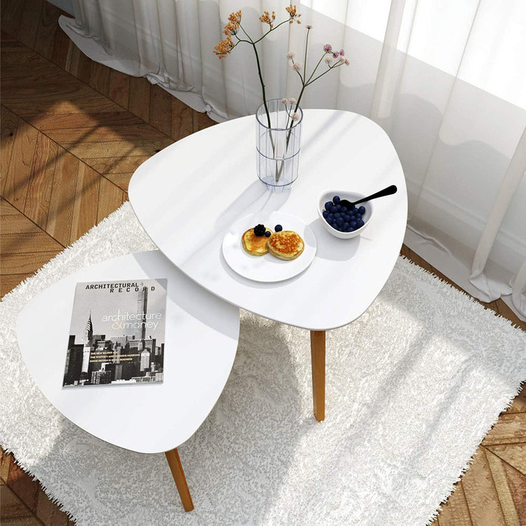 Bamboo Nesting Coffee Tables Set of 2