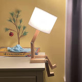 Wooden Figure Table Lamp