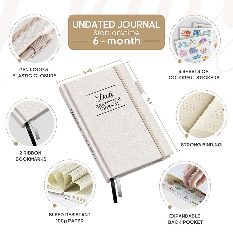 Gratitude Journal with Positive & Grateful Prompts