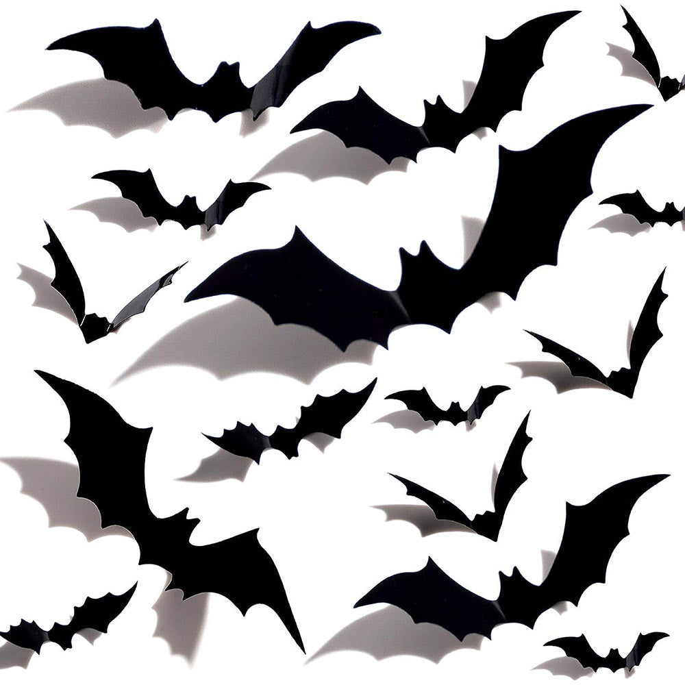 Halloween 3D Bats Wall Stickers Decoration 60PCS