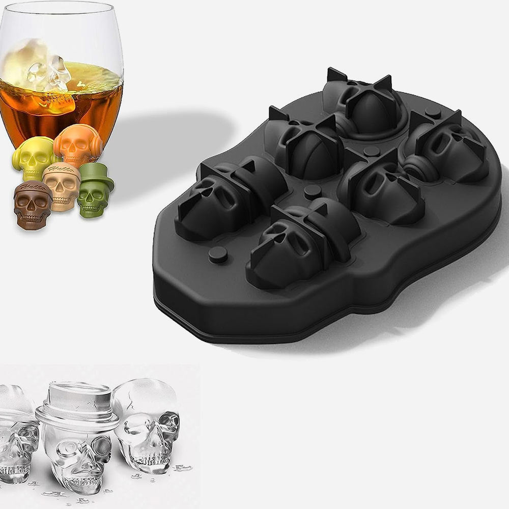 Skull Ice Cube & Chocolate Mold with Lid