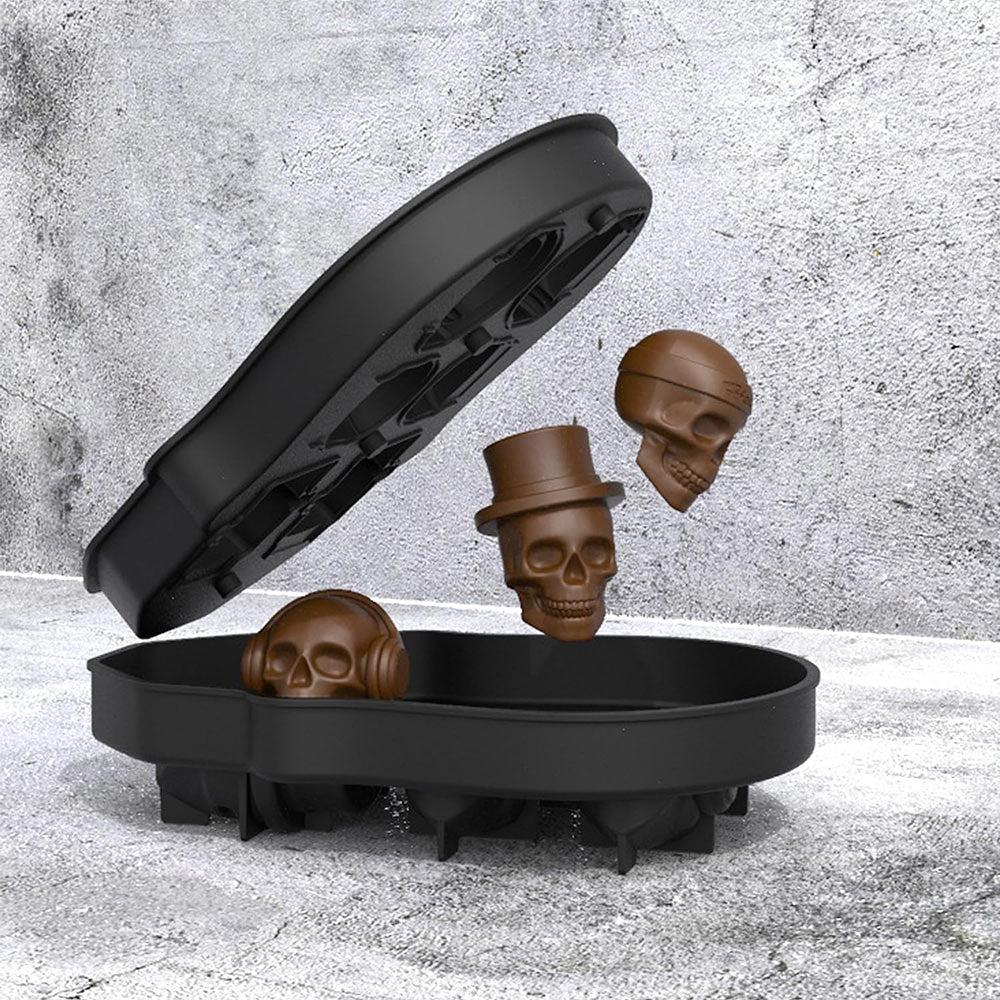 Skull Ice Cube & Chocolate Mold with Lid
