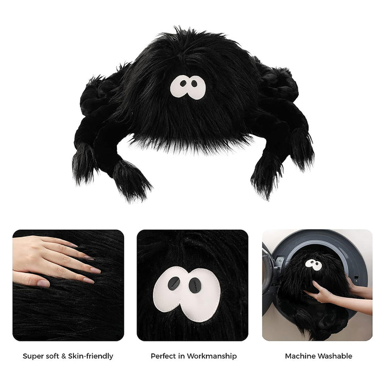 Halloween Spider Throw Pillow Black
