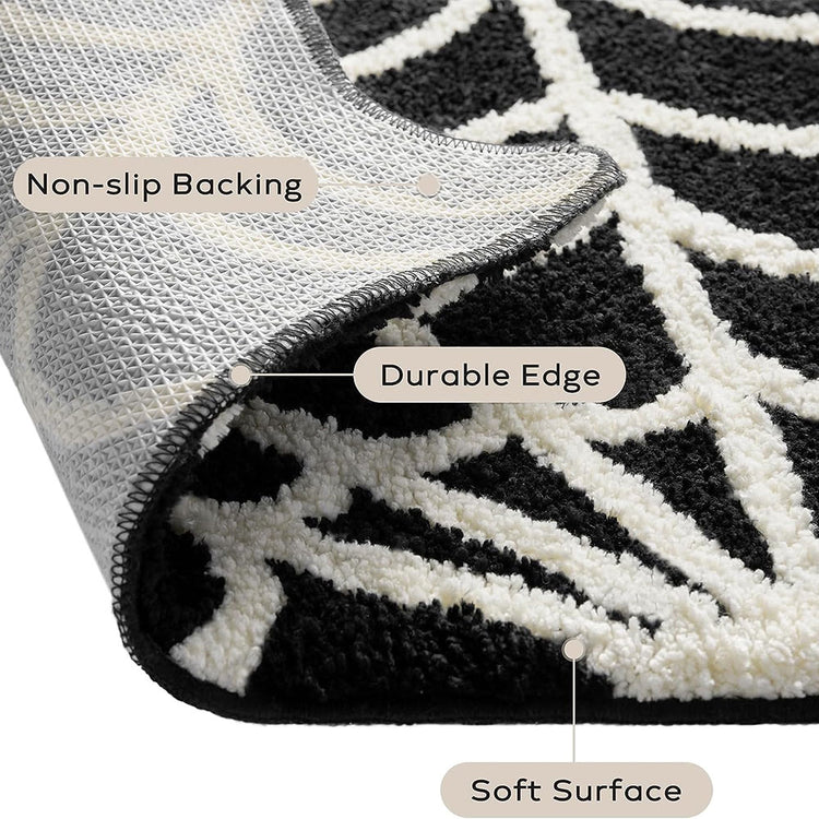 Black Spider Web Rug