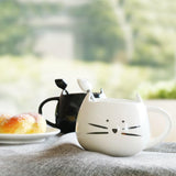 Black Cat White Cat Ceramic Mugs Set of 2