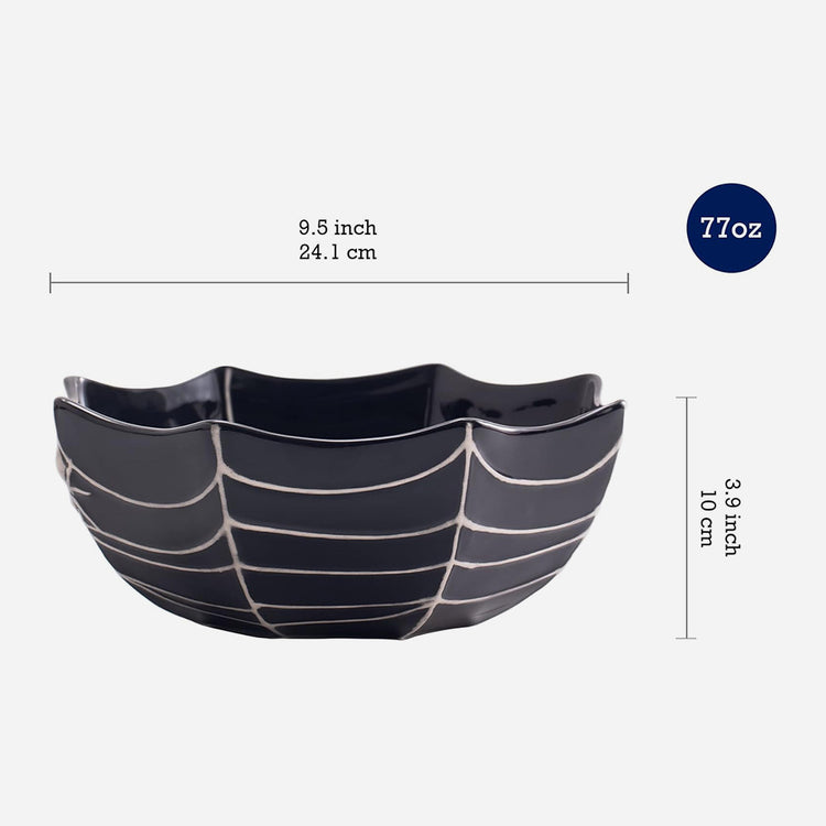 Halloween Spider Web Ceramic Serving Bowl